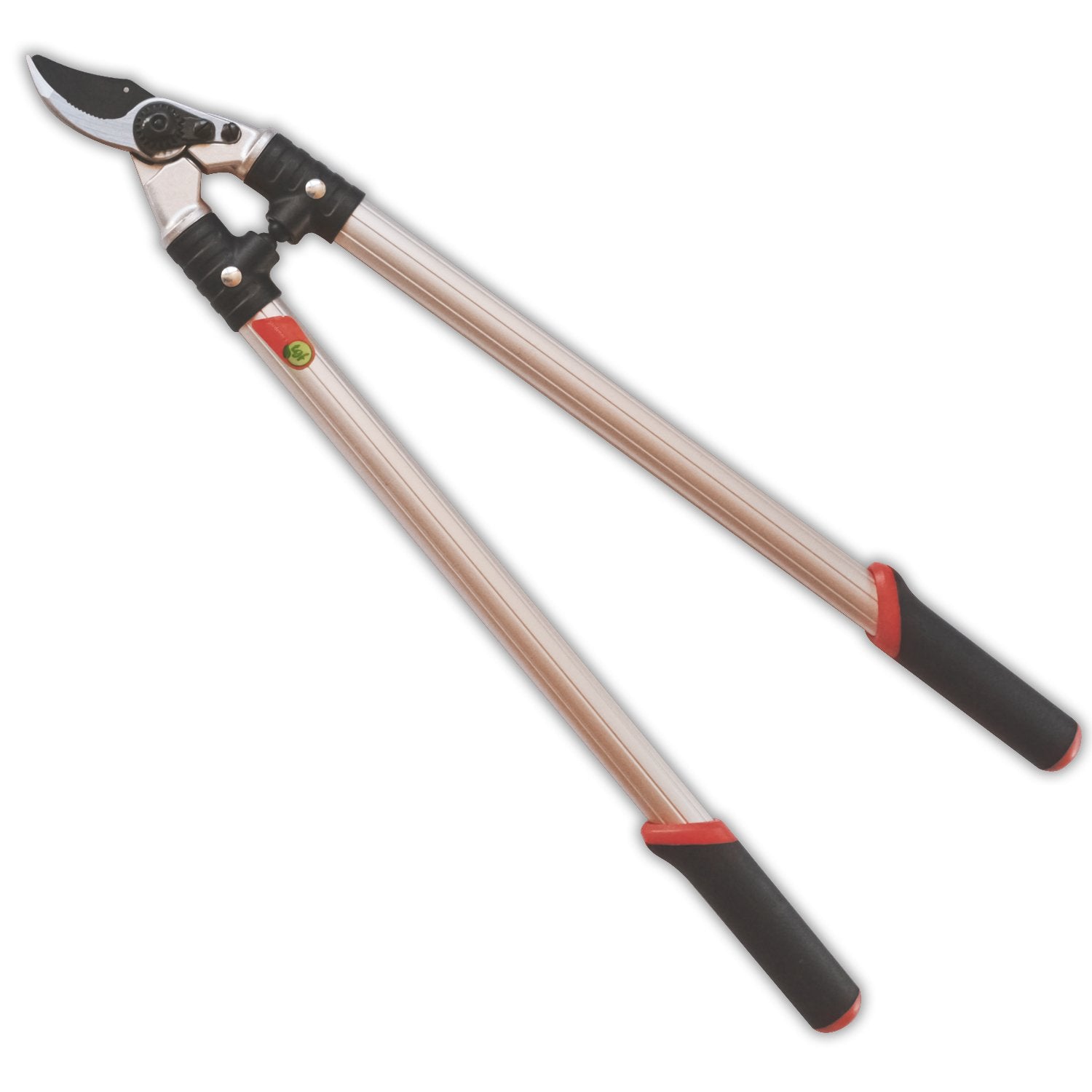 The Gardener's Friend Loppers, 24” bypass action with strong lightweight aluminum handles, ergonomic rubberized grips, and sharp blades, ideal for pruning trees, shrubs, roses, and perennials.